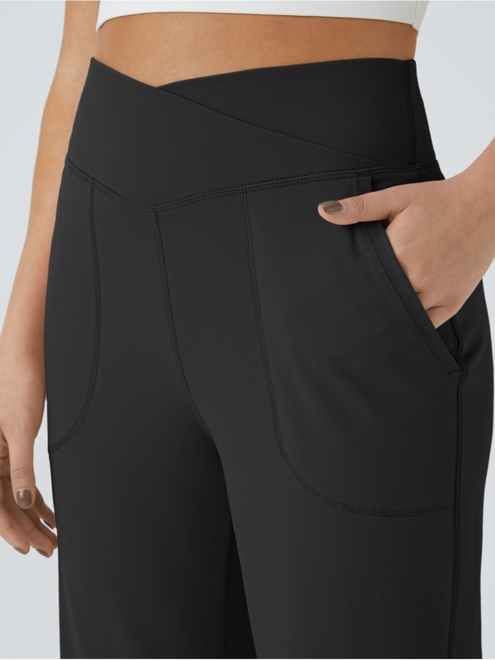 Halara DayStretch Crossover Pocket Hem Wide Leg Yoga Pants - Picture 6 of 8